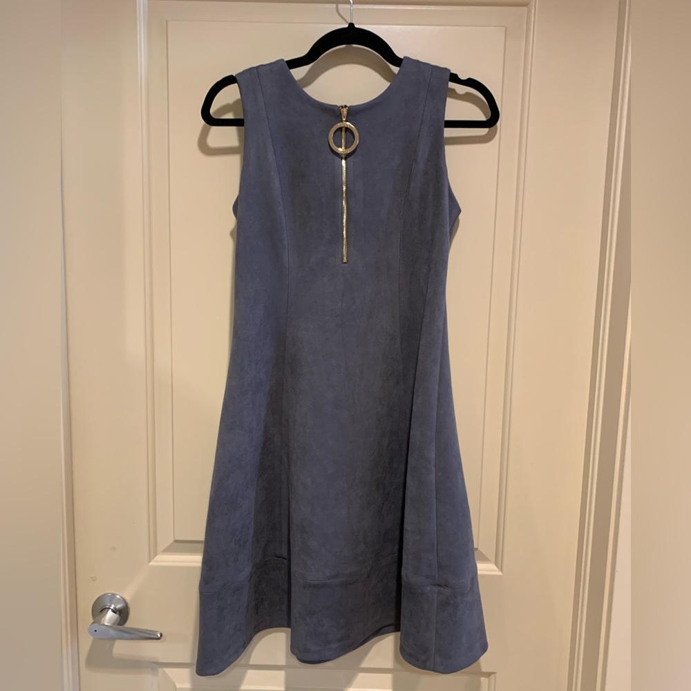 DKNY Gray Faux Suede Dress